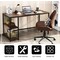 Costway 55'' Computer Desk Office Study Table Workstation Home w/ Adjustable Shelf Black/Coffee/Brown